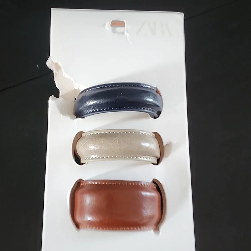 ZARA Pack of 3 Leather Bracelets - Picture 4 of 13